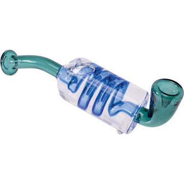 7in Lake Green Coil Glycerin Sherlock Hand Pipe