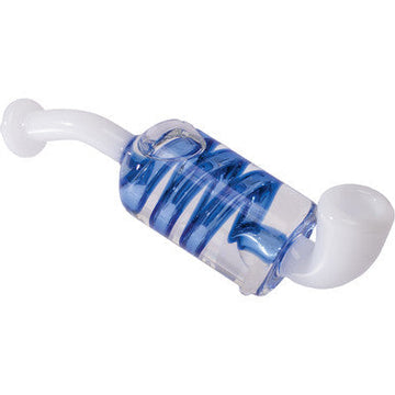 7in Jade White Coil Glycerin Sherlock Hand Pipe