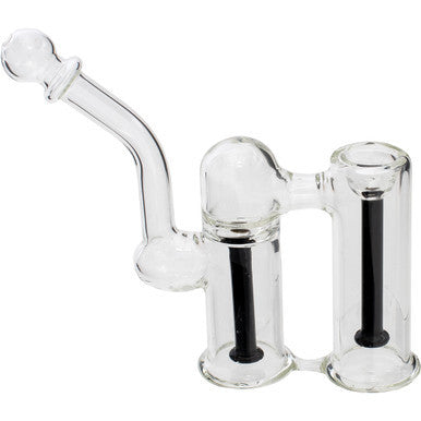 7in Double Chamber Bubbler - Black