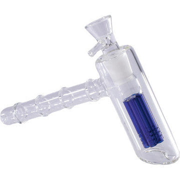 7in Blue Matrix Perc Torus Hand Bubbler Pipe