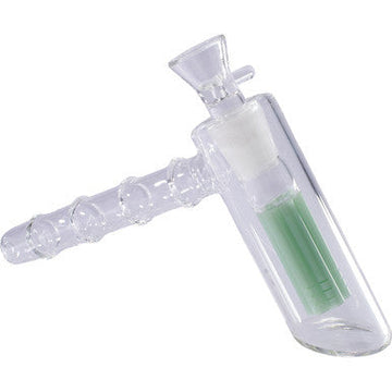 7in Light Green Matrix Perc Torus Hand Bubbler Pipe