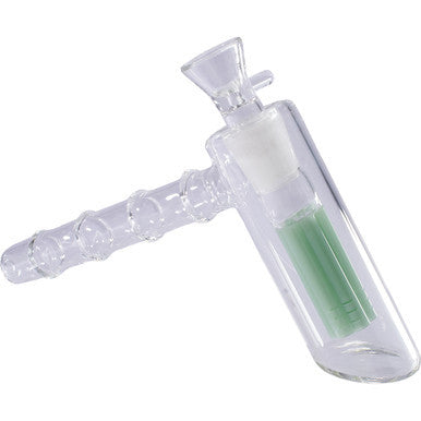 7in Light Green Matrix Perc Torus Hand Bubbler Pipe