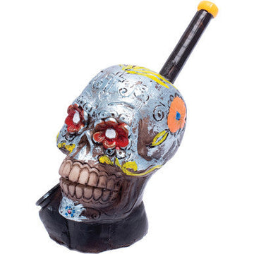 Blue Azul Skull Novelty Resin Pipe