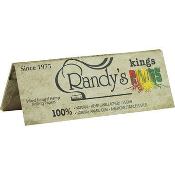 25 Ct. King Size Randy's Roots Wire-Infused Organic Hemp Papers