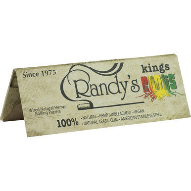 25 Ct. King Size Randy's Roots Wire-Infused Organic Hemp Papers