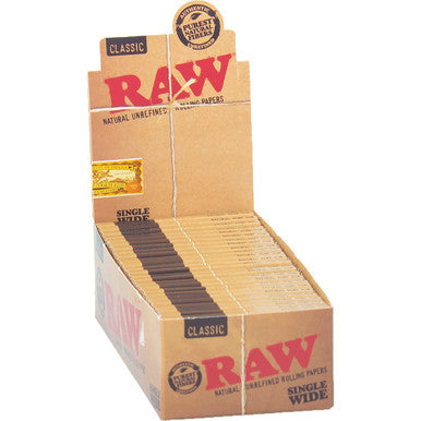 25 Ct. Raw Unrefined Papers Single Wide Double Window