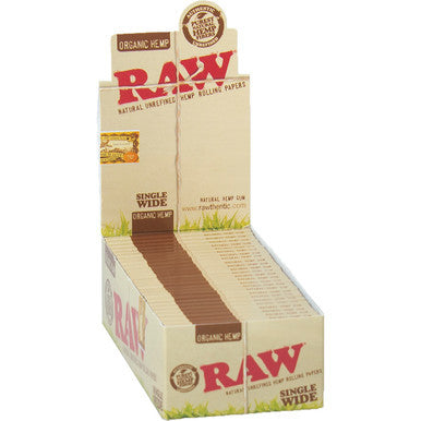 25 Ct. Raw Organic Hemp Papers Single Wide Double Window - CannaDevices