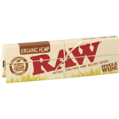 50 Ct. Raw Organic Paper Single Wide Single Window - CannaDevices
