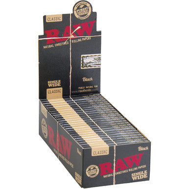 50 Ct. Raw Black Natural Unrefined Single Wide - CannaDevices