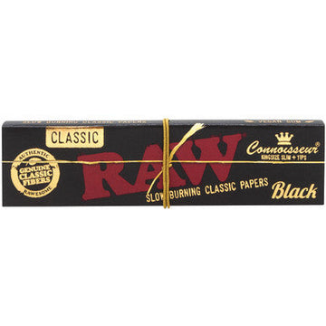 24 Ct. Raw Black Connoisseur King Slim With Tips