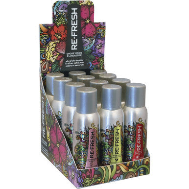 Re-Fresh 4 oz Smoke Odor Eliminator Spray Display – 12 Ct.