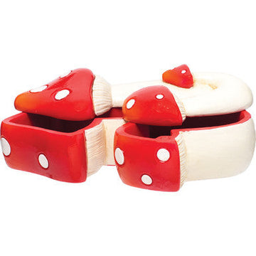 6In Large Red Triple Mushroom Stash Box