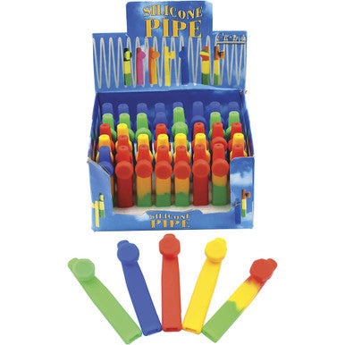 24Ct. Mini Silicone Tobacco Pipe With Lid 3.5