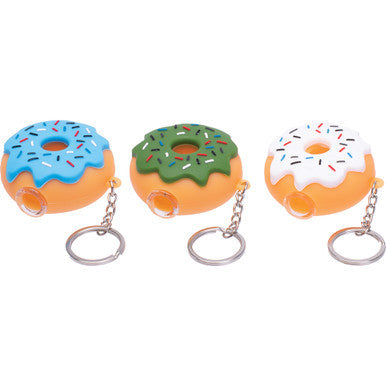 5Ct. 2In Donut Keychain Silicone Pipe - Random Color