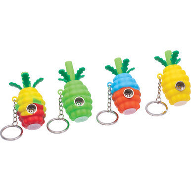 5Ct. 2.5 In Pineapple Keychain Silicone Pipe - Random Color