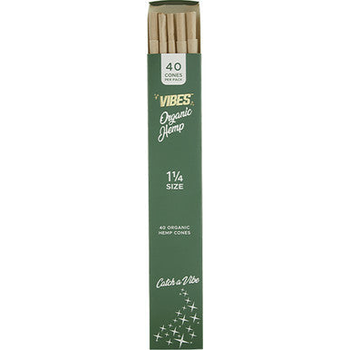8 Ct. Vibes Org Hemp 1.25" Size (40 Cones)