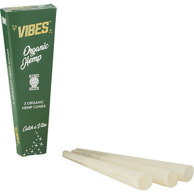 30 Ct. Vibes Org Hemp Cone King Size (3 Cones)