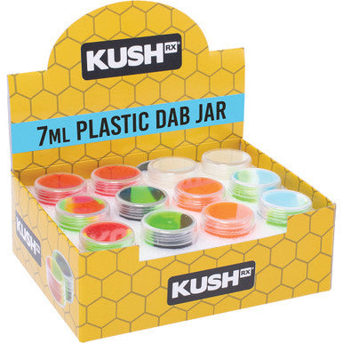 24Count 7Ml Plastic Dab Jars W/ Silicone - Kushrx