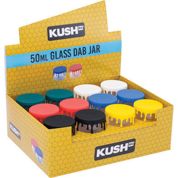 24Count 50Ml Glass Dab Jars Silicone Top - Kushrx