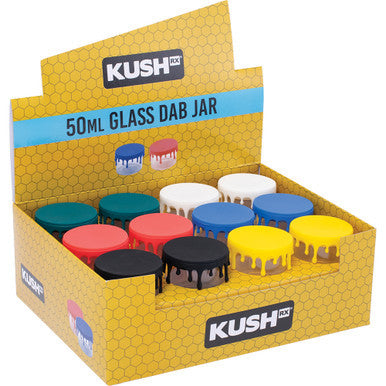 24Count 50Ml Glass Dab Jars Silicone Top - Kushrx - CannaDevices