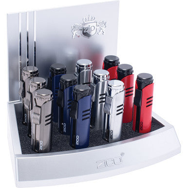 12Ct Zico Single Jet Torch Lighter with Punch - CannaDevices