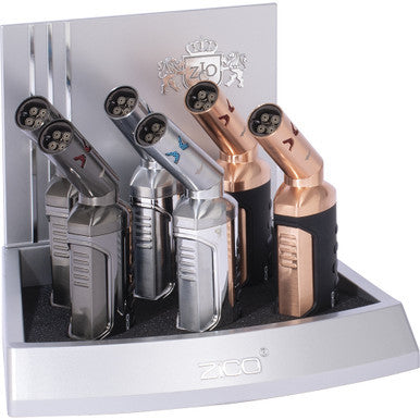 6Ct. Zico Quadruple Flame Torch Lighter