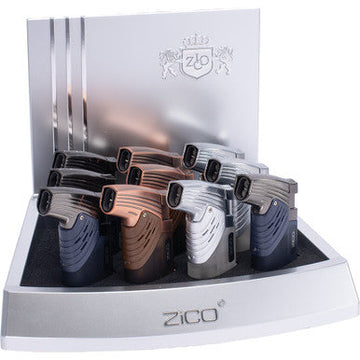 10Ct Zico Double Torch Flame Lighter