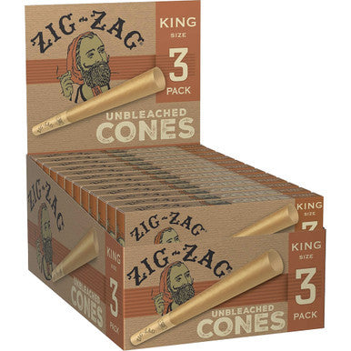 24 Ct. 3pk. Unbleached Zig Zag King Size Cones