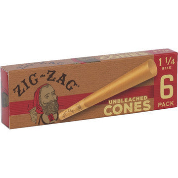 24 Ct. 6pk. Unbleached Zig Zag 1?  Size Paper Cone