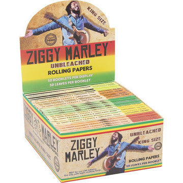 25 Ct. Ziggy Marley Unbleach Hem Rolling Paper King