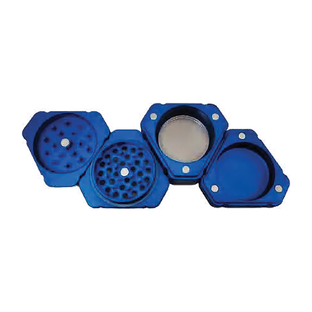 63mm Triangle 1-Click Magnetic Grinder - Blue