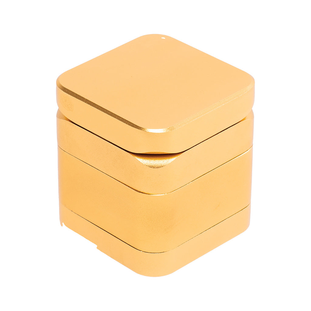 55mm Square 1-Click Magnetic Grinder - Gold