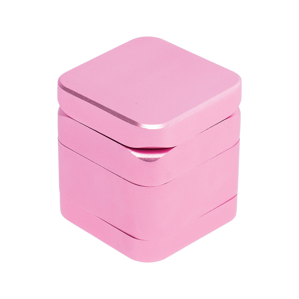 55mm Square 1-Click Magnetic Grinder - Pink
