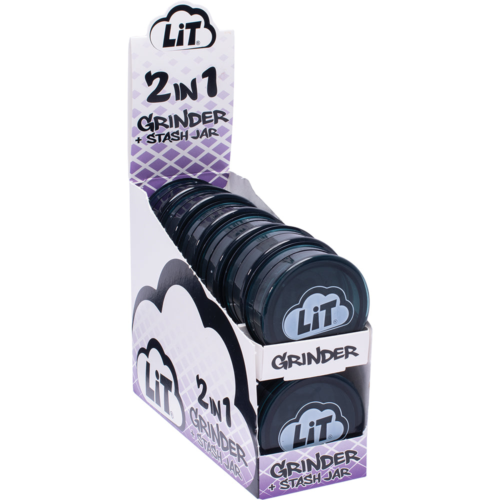 12ct 60mm Plastic Grinder & Stash 2-in-1 Display