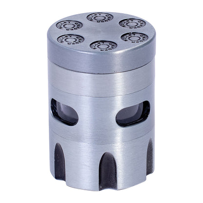 12ct. 4 Part Bullet / Clear Middle Grinder 40mm. Zinc Alloy