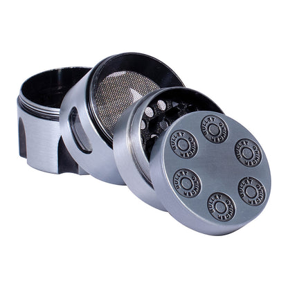 12ct. 4 Part Bullet / Clear Middle Grinder 40mm. Zinc Alloy