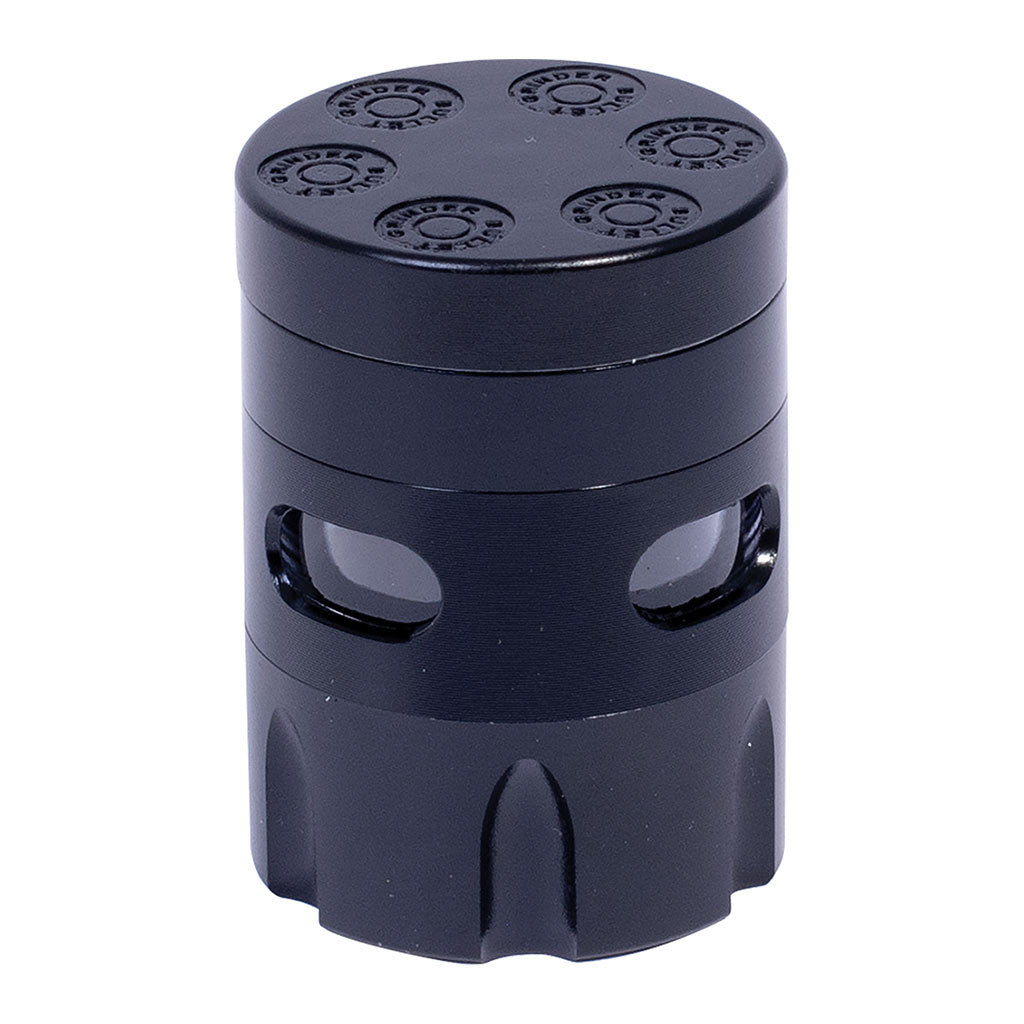 12ct. 4 Part Bullet / Clear Middle Grinder 40mm. Zinc Alloy