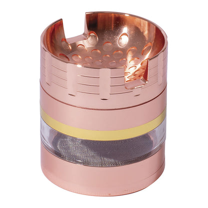 6ct. 4 Part Clear Middle Grinder 63mm. Zinc Alloy