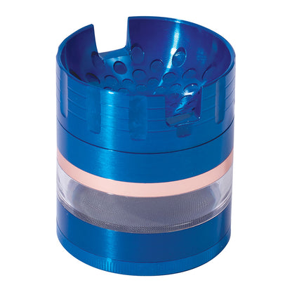 6ct. 4 Part Clear Middle Grinder 63mm. Zinc Alloy