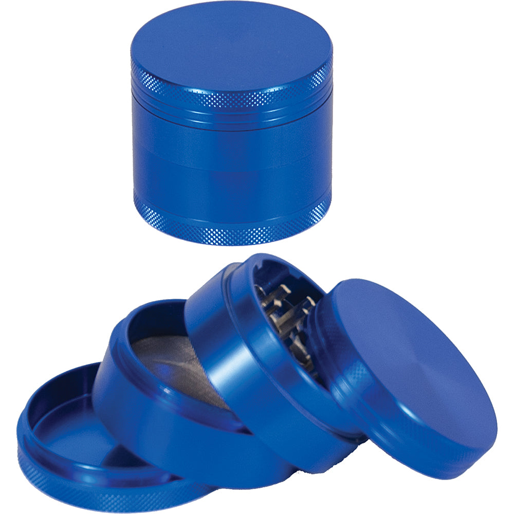 4 Part  2.25"  Blue  Aluminum Grinder - CannaDevices