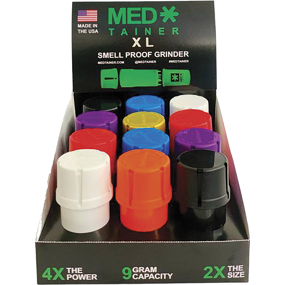 12ct. XL  Medtaine Storage Container W/ Built-in Grinder
