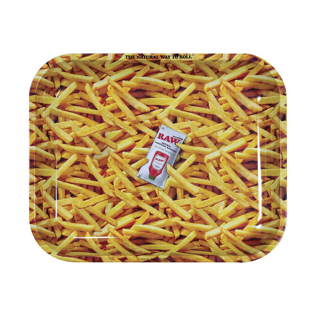 Raw Rolling Metal Tray French Fries
