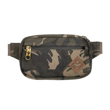 Revelry Supply The Companion smell proof crossbody bag in a camo pattern.