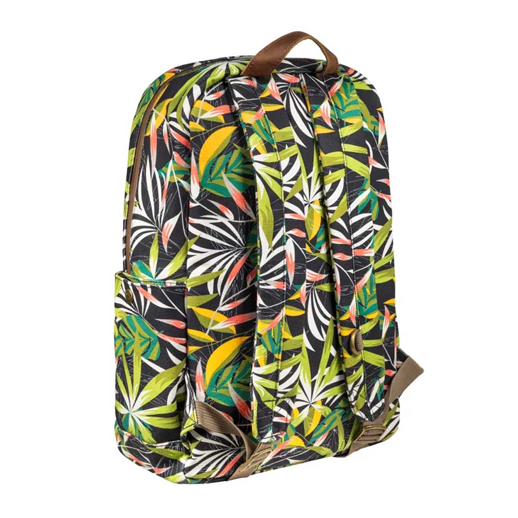 The Explorer Smell Proof Backpack displayed on a flat surface, showing its spacious main compartment and side pockets.