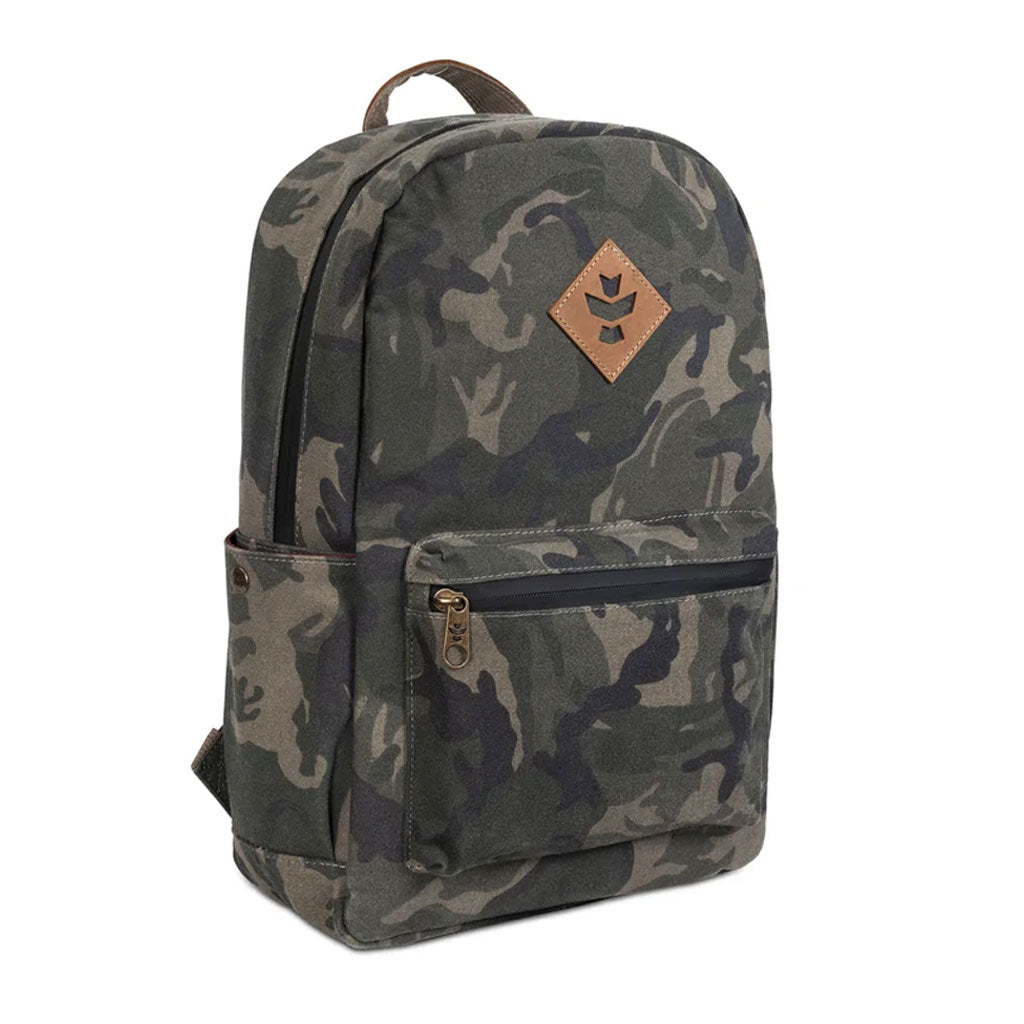 The Explorer Smell Proof Backpack displayed against a neutral background, highlighting its versatile design and space.