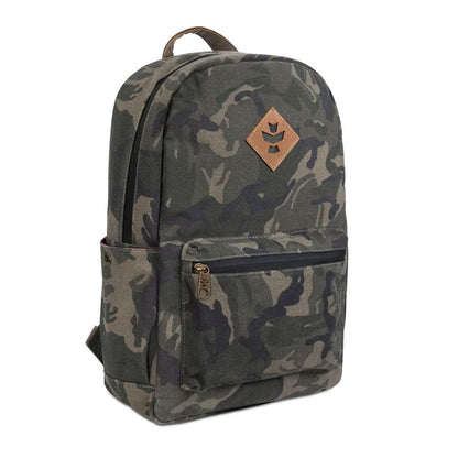 The Explorer Smell Proof Backpack displayed against a neutral background, highlighting its versatile design and space.