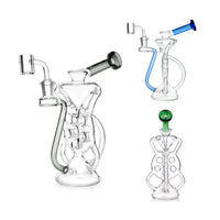 HITTN 6 HOLE SWISS PERC KLEIN RECYCLER DAB RIG