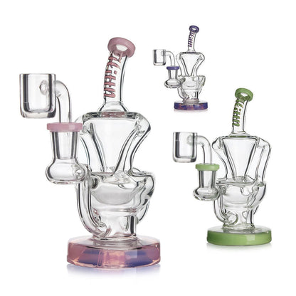 HITTN GLASS BENT NECK RECYCLER DAB RIG - CannaDevices