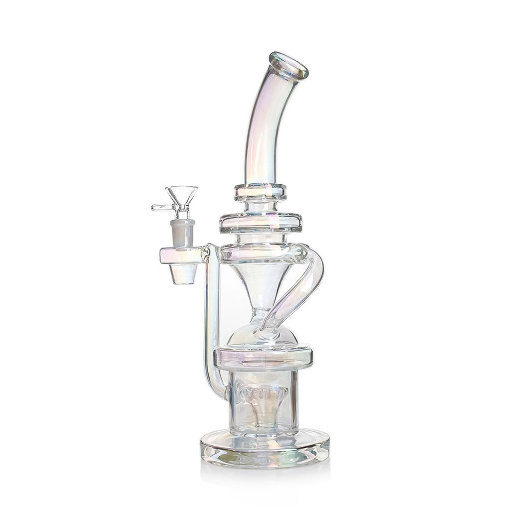 HOLOGRAPHIC RAINBOW MULTI-CHAMBERED SHOWERHEAD PERC RECYCLER RIG