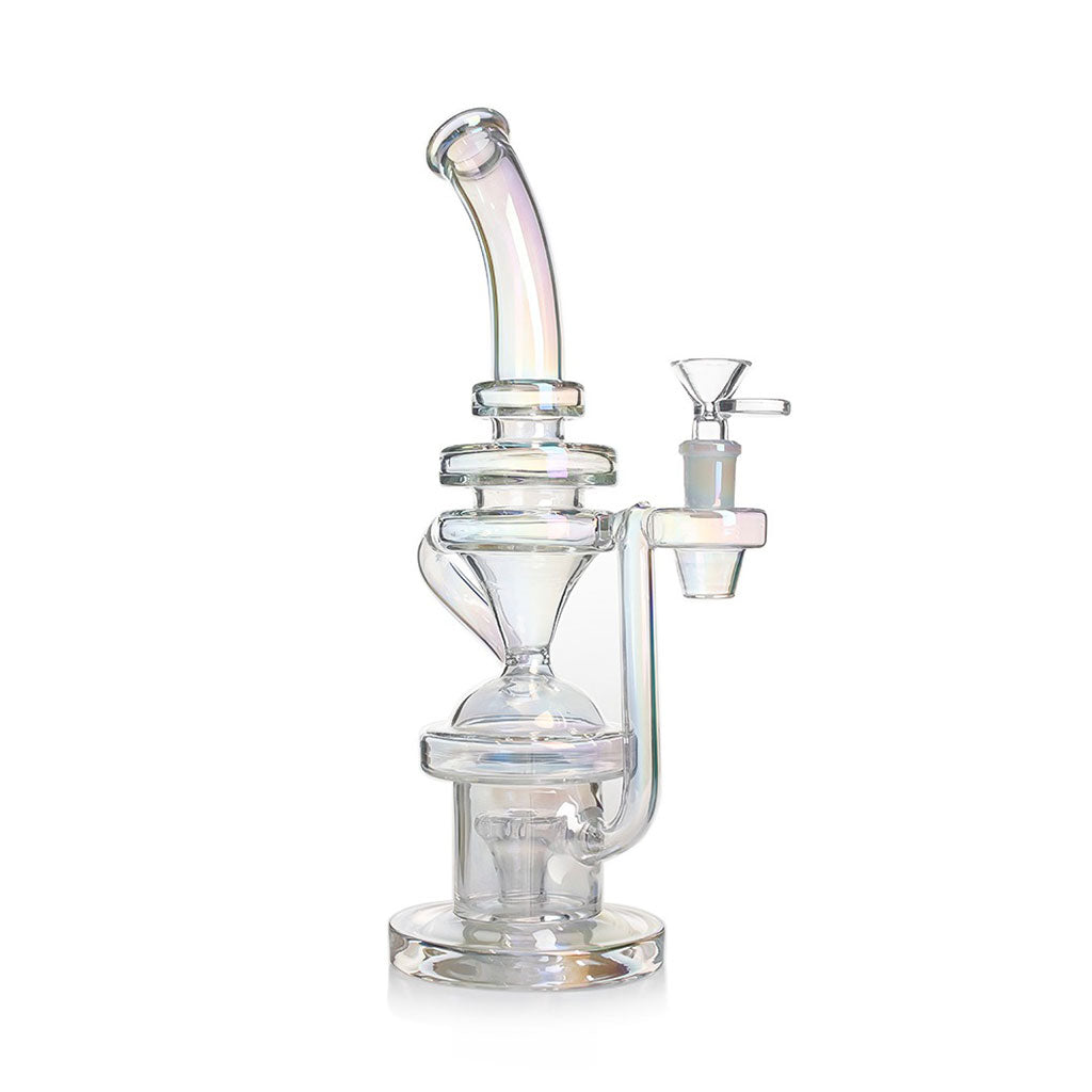 HOLOGRAPHIC RAINBOW MULTI-CHAMBERED SHOWERHEAD PERC RECYCLER RIG